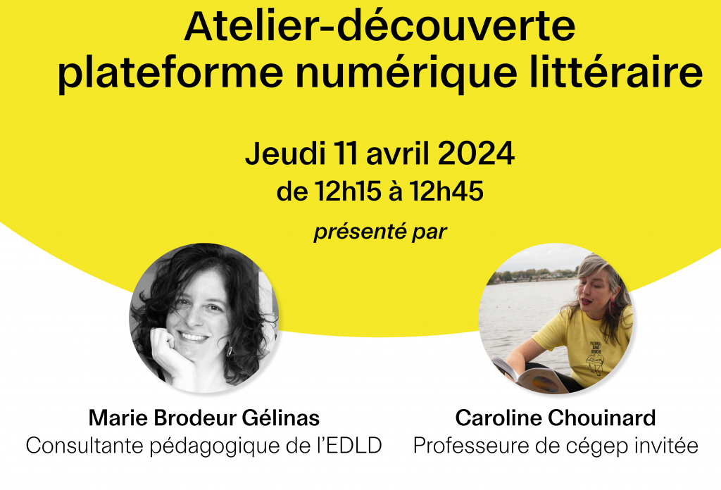 Atelier-découverte de la plateforme littéraire EDLD